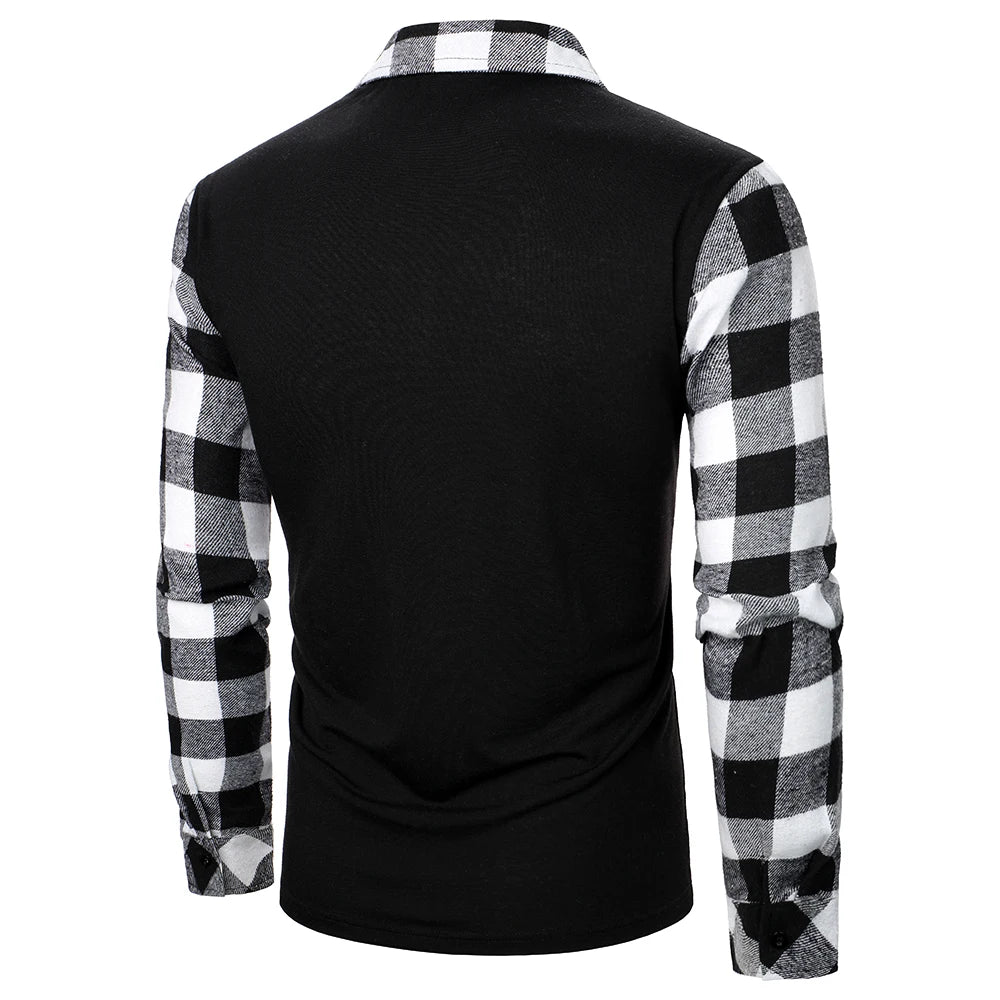 Long Sleeve Plaid Matching Zippered Shirt