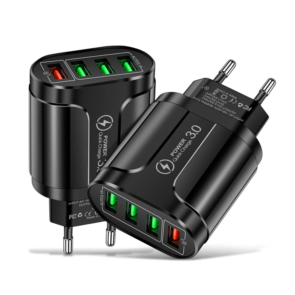 4 Port USB 45W USB Charger Fast Charge QC 3.0 Wall Charging