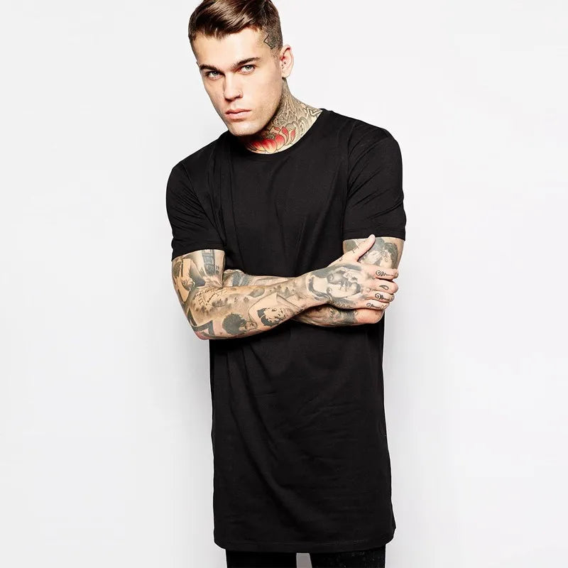 Short-sleeve Thigh Length T-shirt