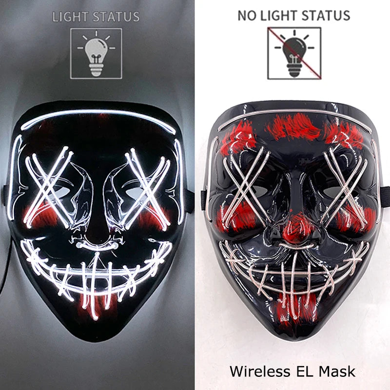The Purge Horror Wireless LED Glow Mask