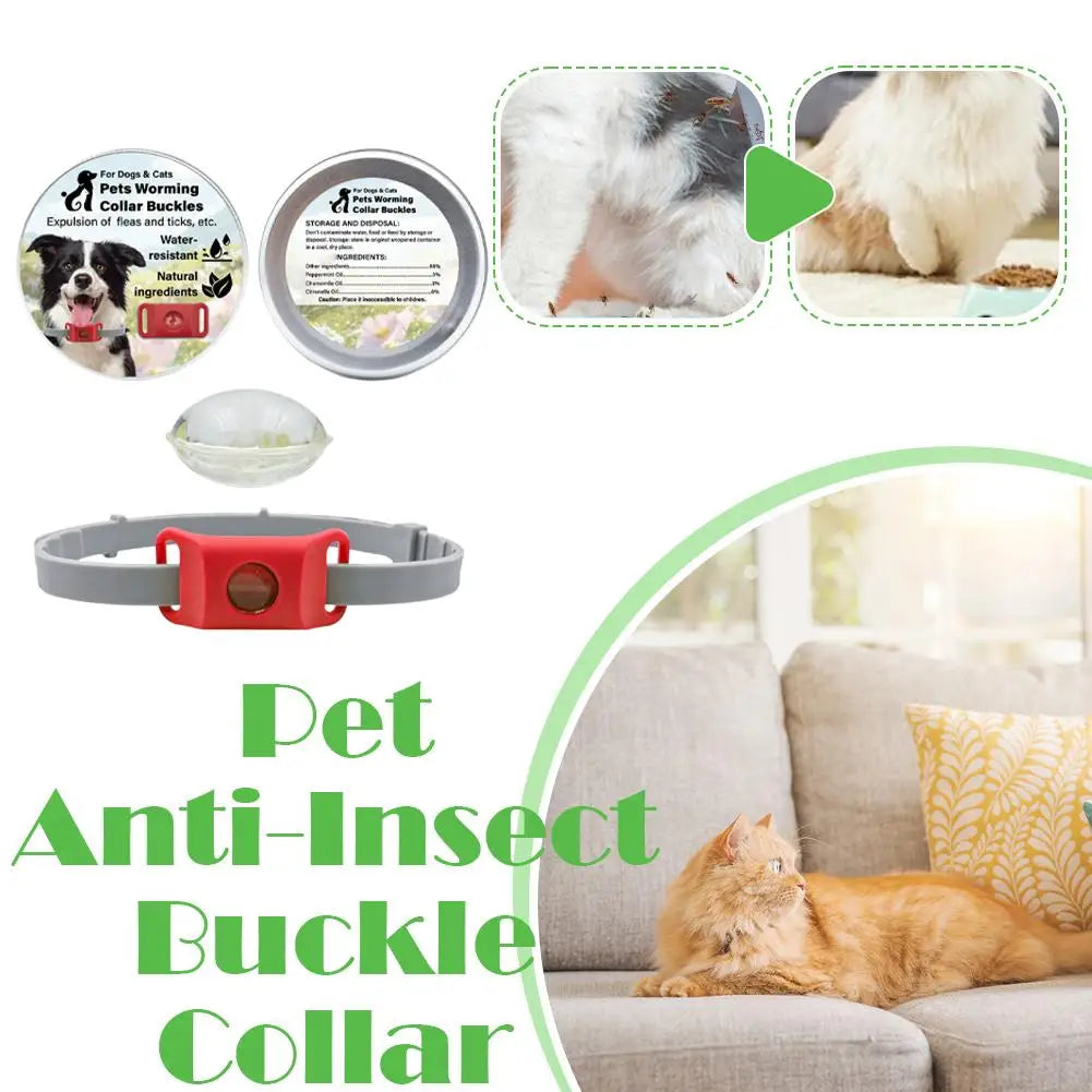 Pet Insect Repellent Collar Clip Flea & Tick Prevention Pendant