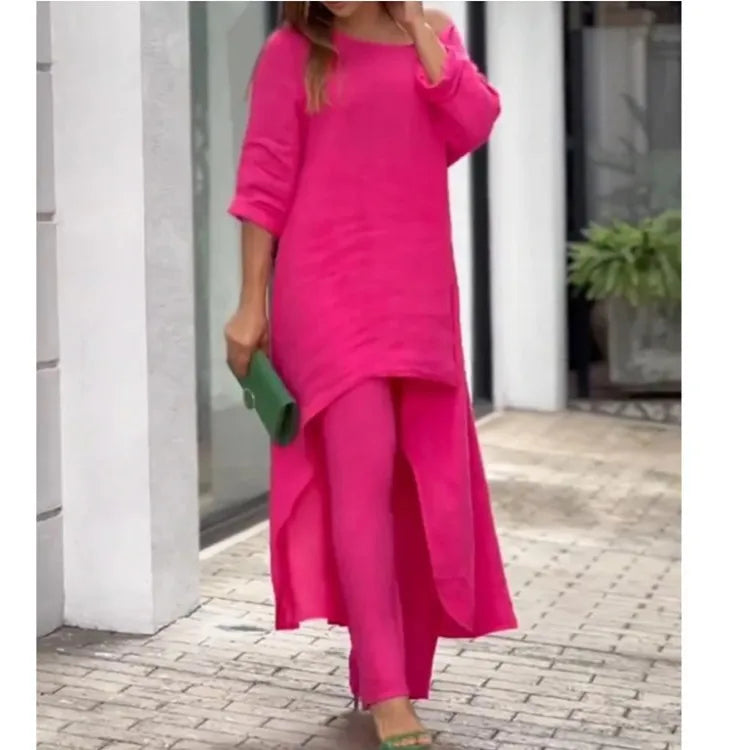 Cotton Linen Casual 2 Piece Set
