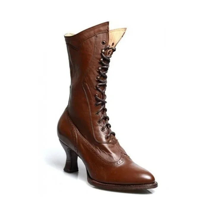 British Retro Faux Leather Knight Boots