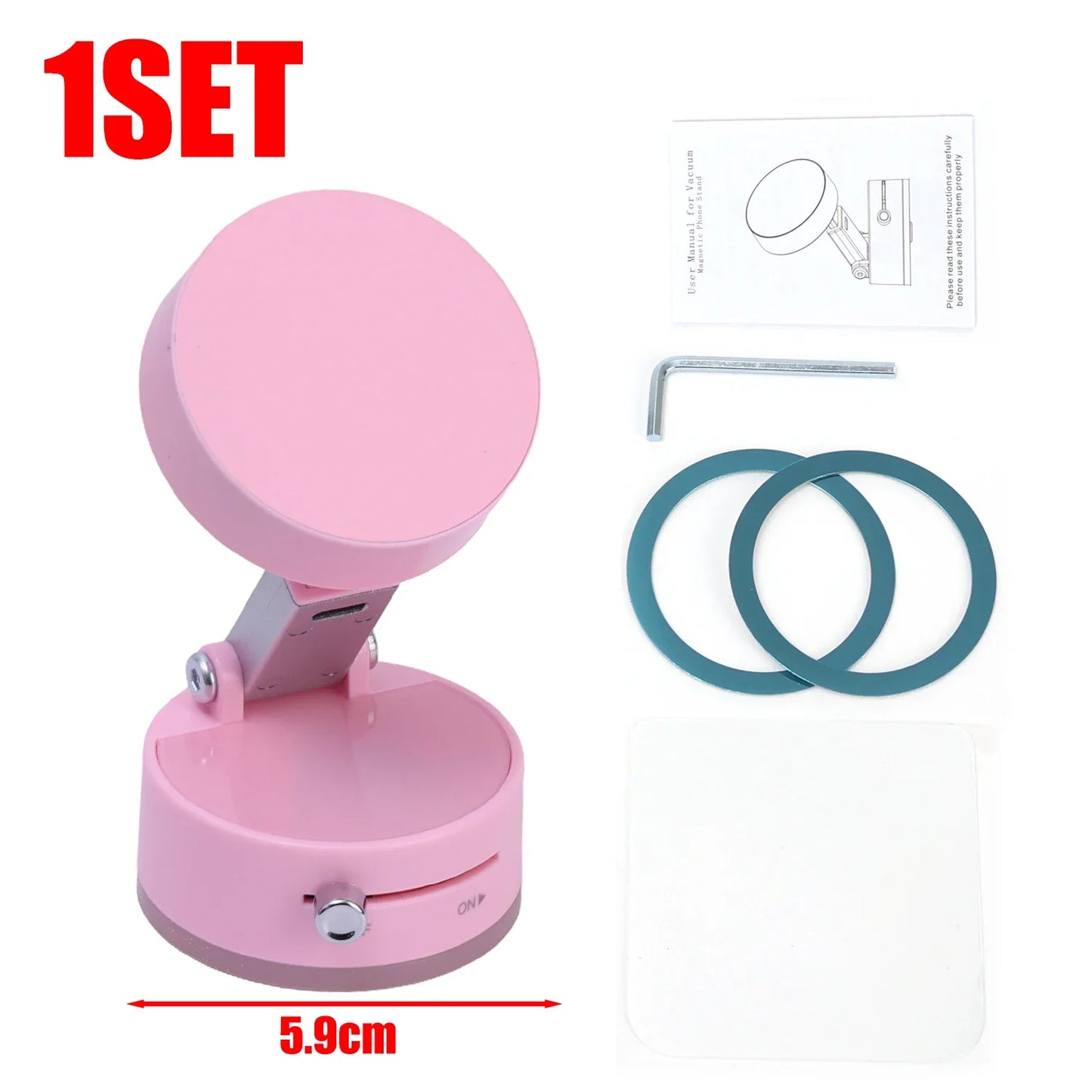 Double Sided Hands-Free Vacuum Adsorption Magnetic Suction Cup Phone Mount