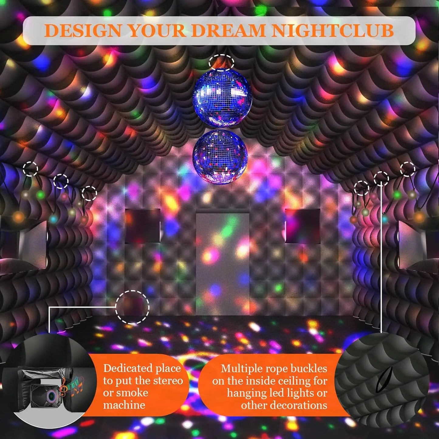 20ft Inflatable Nightclub Tent with 2 Doors and Logo Area