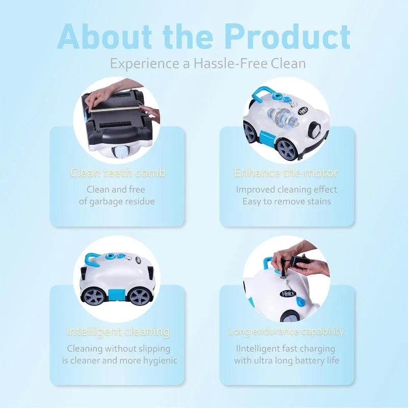 Cordless Robotic Pool Cleaner for In-Ground/Above Ground Pools