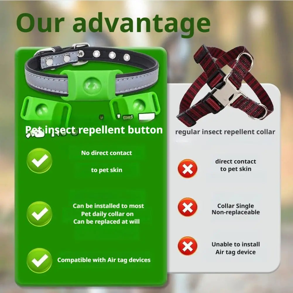 Pet Insect Repellent Collar Clip Flea & Tick Prevention Pendant