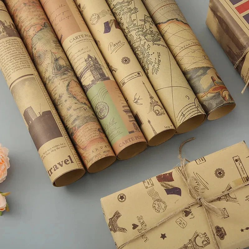 Retro Crafting Wrapping Paper