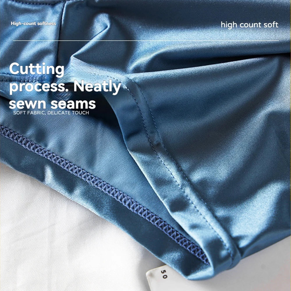 3PCS Satin-like Smooth Cool Solid Boxers