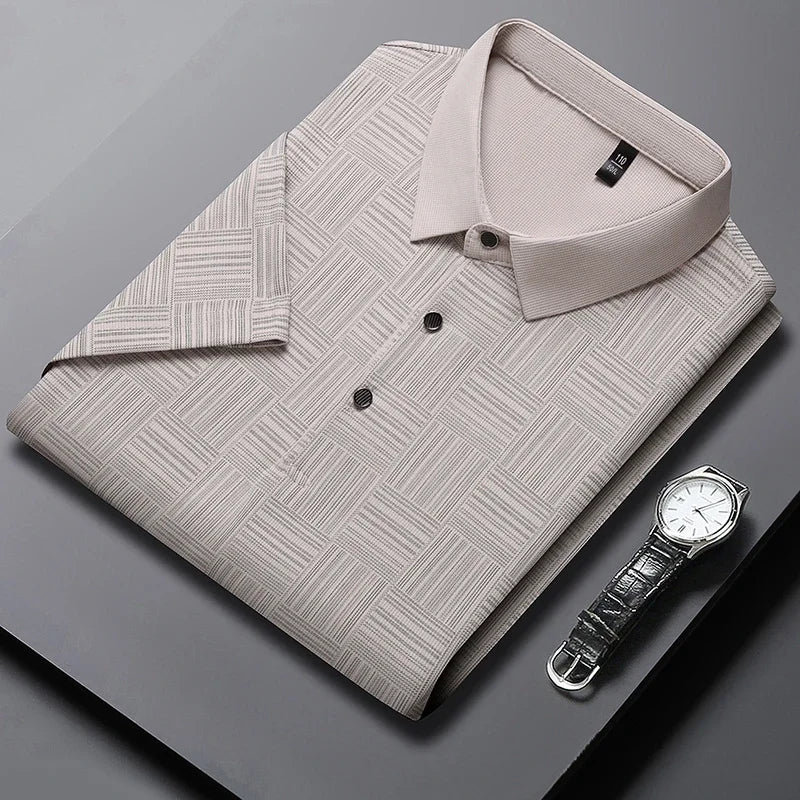 Designer Print Business Casual Short-sleeved Polo Shirt