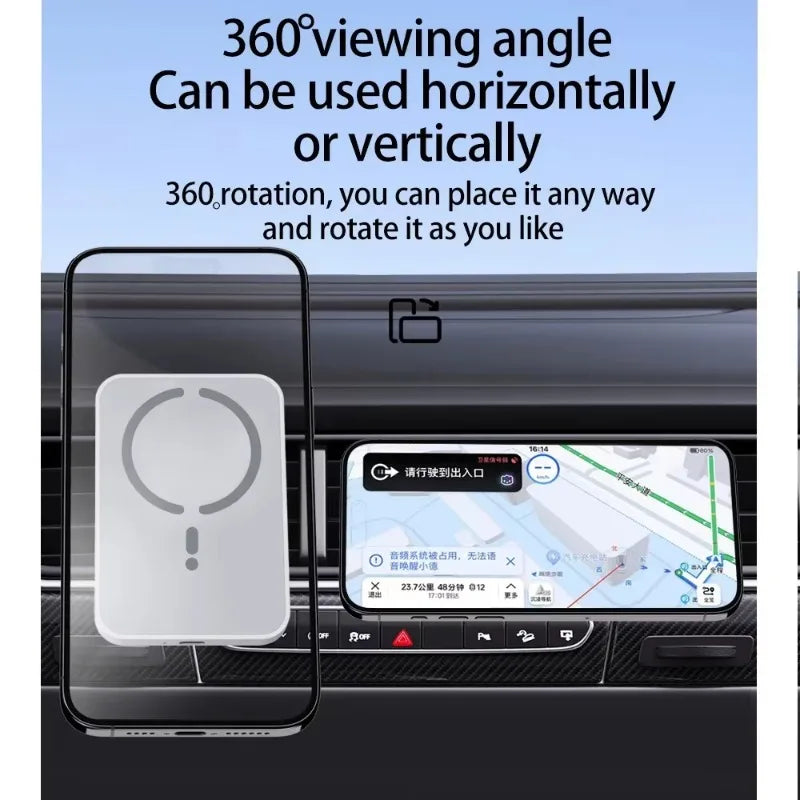 100W Magnetic Wireless Car Charger Air Outlet Phone Holder