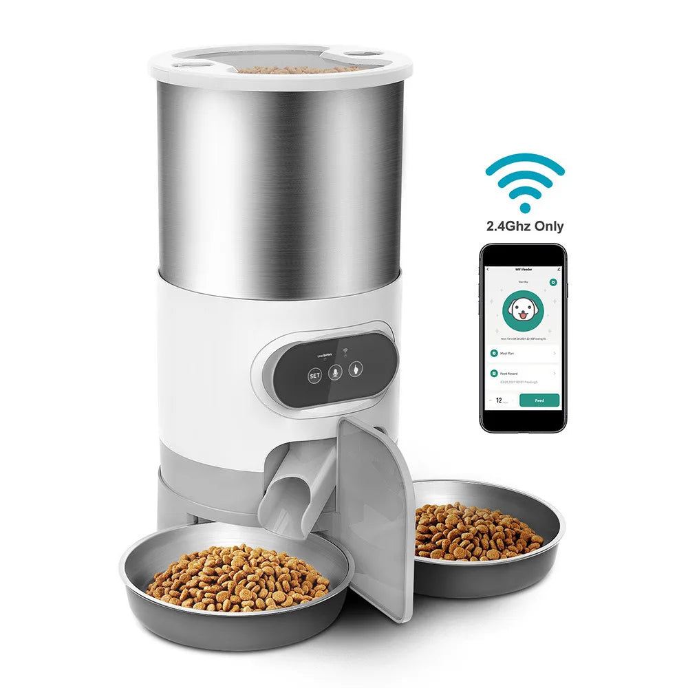 Cat Timing Smart APP Stainless Steel Double Meal Cat Feeder