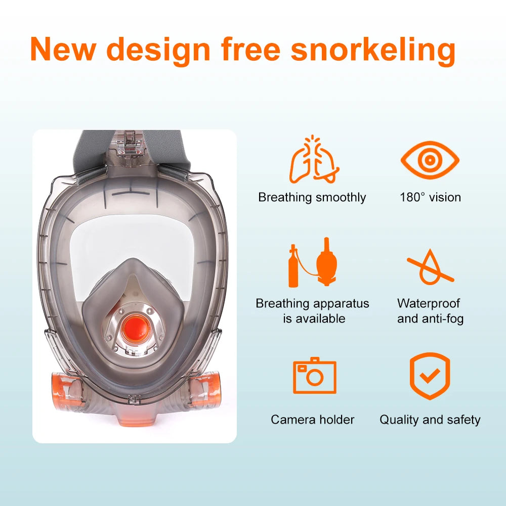 SMACO Full Face Wide View Foldable Anti Fog Snorkel Mask