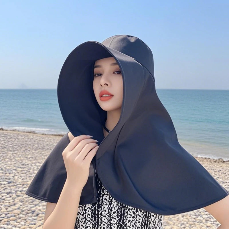 Sun Protection UV Protection Large Brim Face Covering Hat