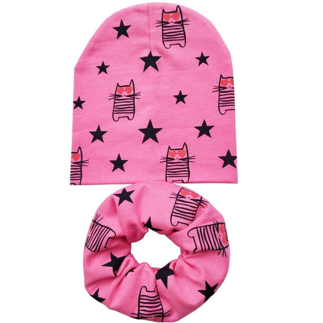 Cartoon Dinosaur Baby Head Scarf Hat Set