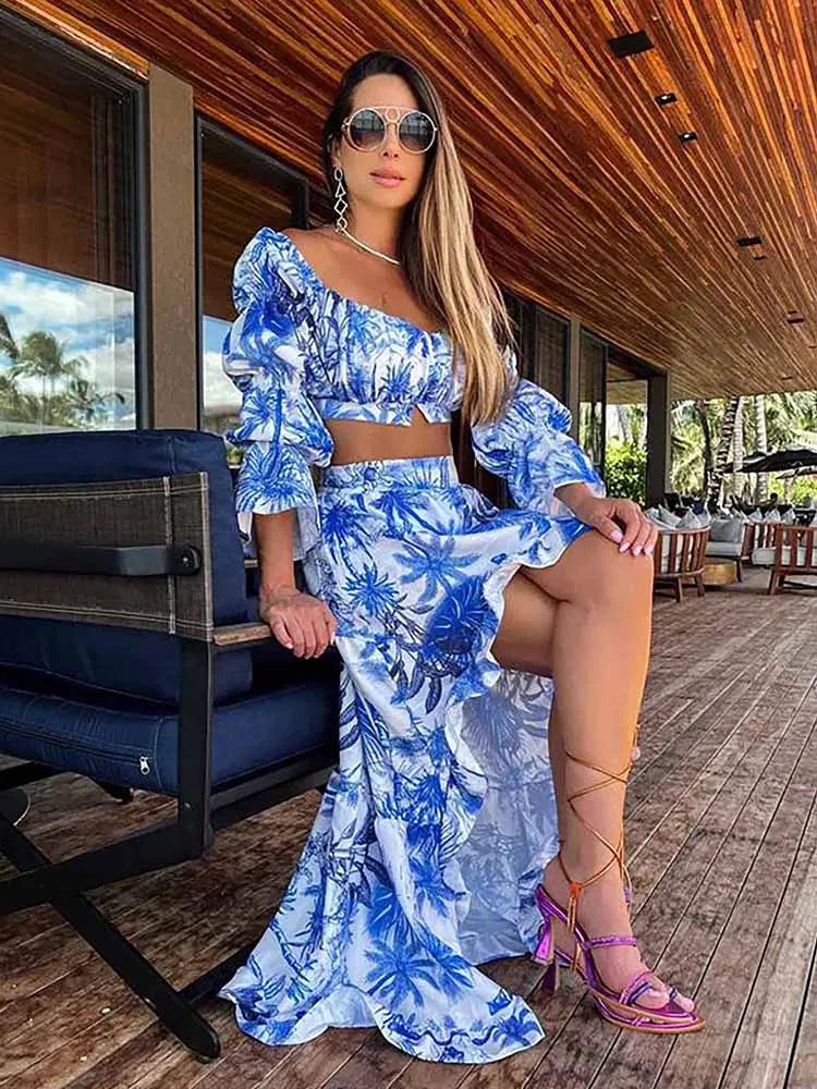 Two Piece Large Skirt and Tube Top Set