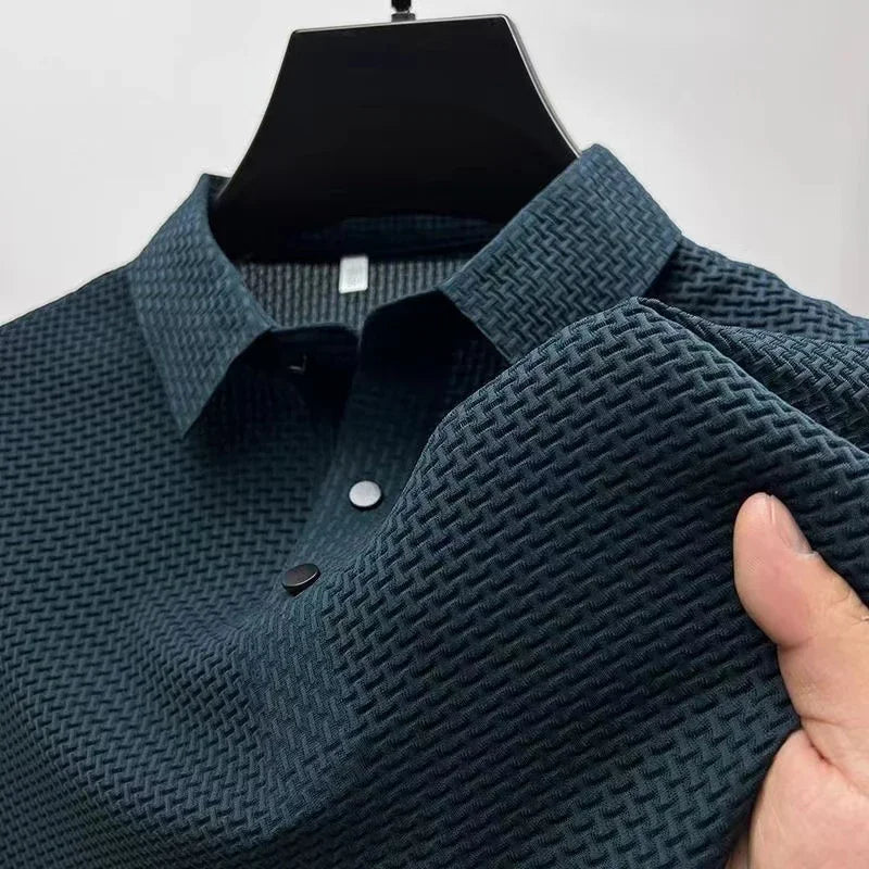 Casual Short Sleeved Solid Color Polo Shirt