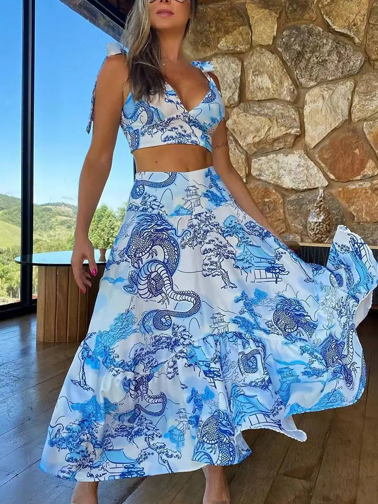 Two Piece Large Skirt and Tube Top Set