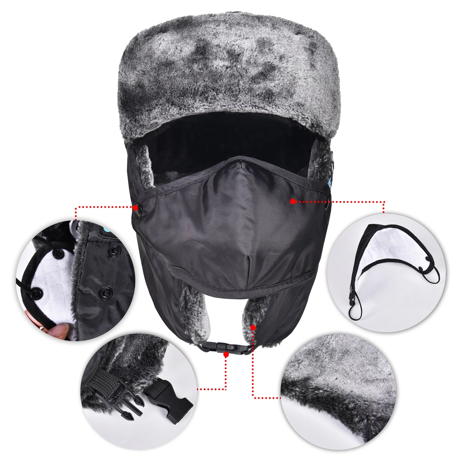 Winter Trapper Hat with Bluetooth Wirelesss Headphones