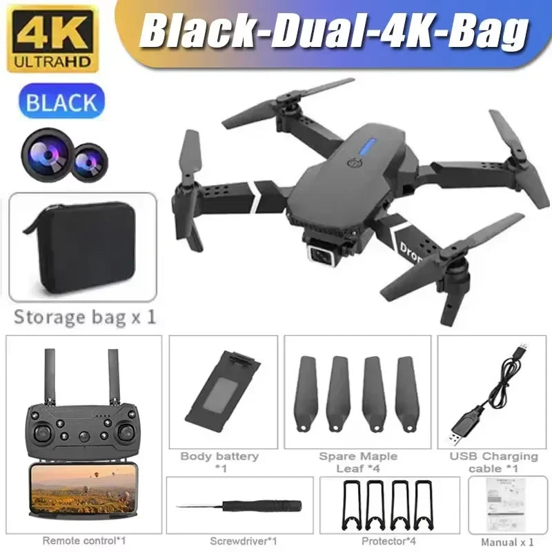 E88 4K Wide-Angle HD 1080P Camera WiFi FPV Height Hold Foldable RC Drone