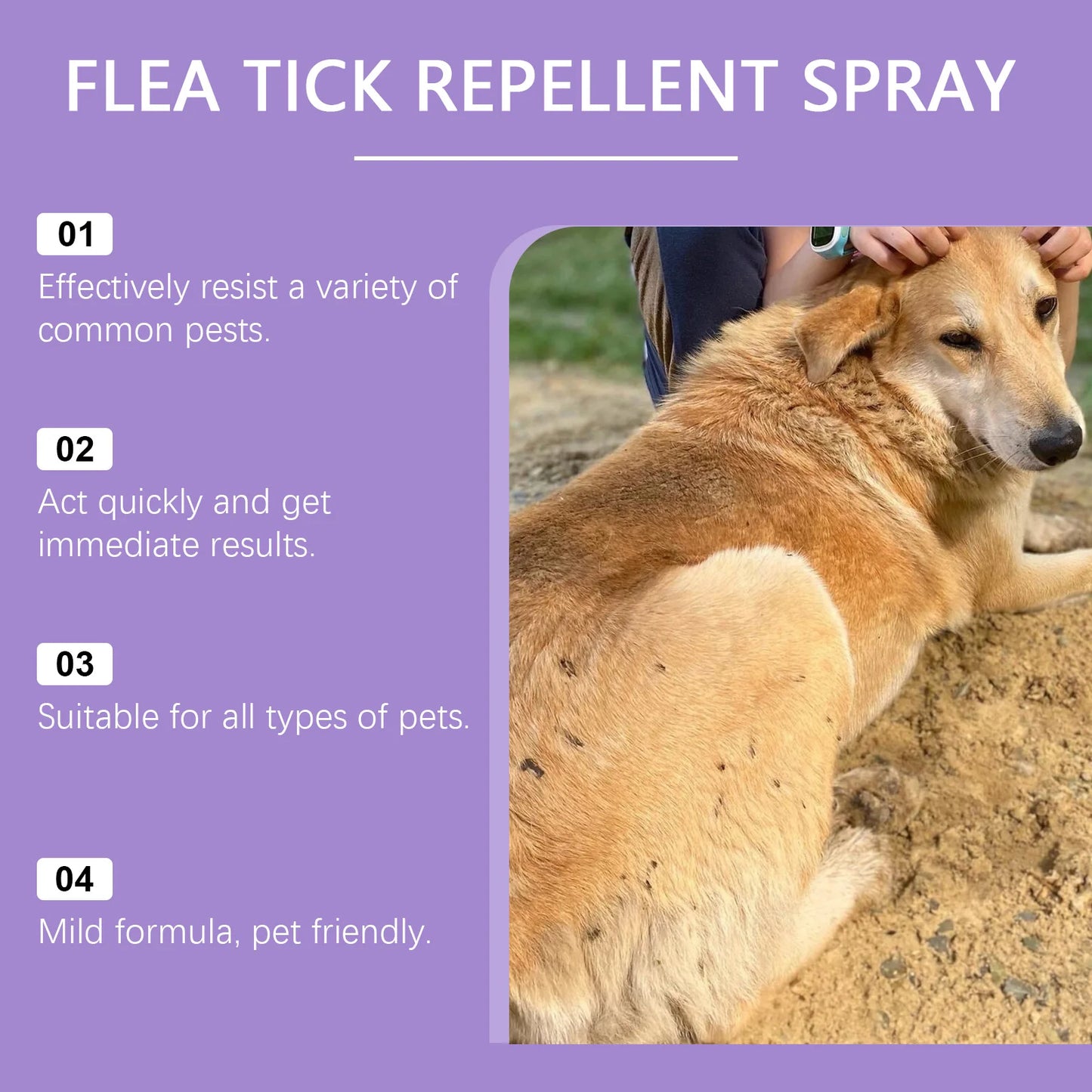 YEGBONG 50ml Flea Tick Prevention Spray for Dogs and Cats