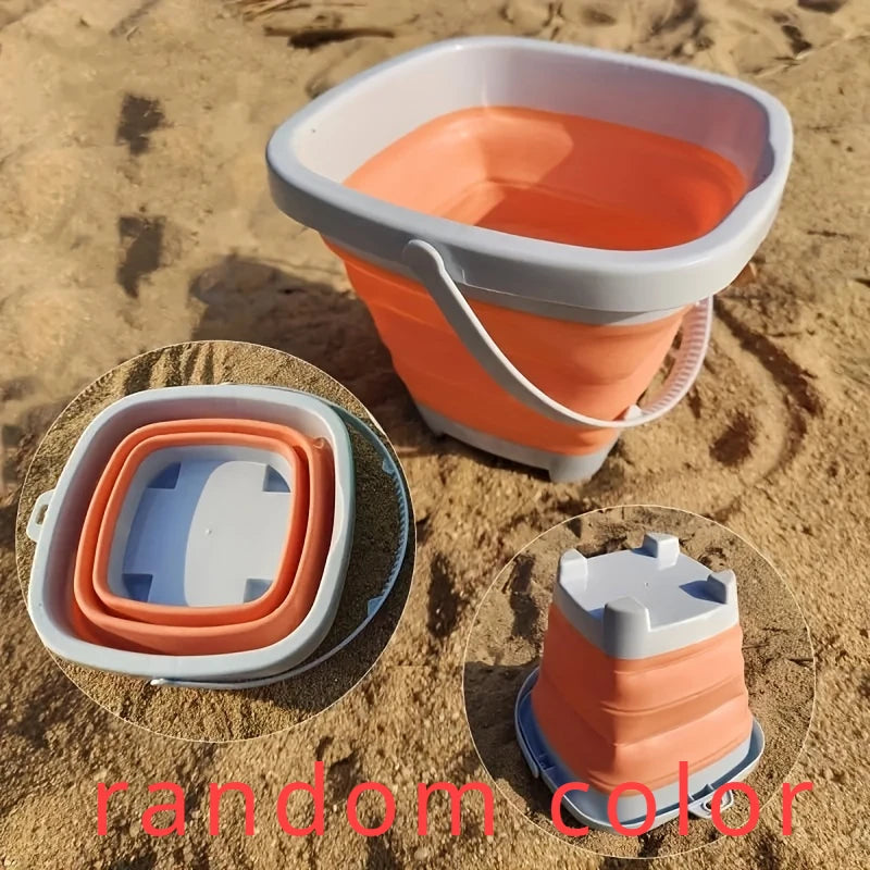 Beach Sandbox Toys with Collapsible Bucket Shovel Rake