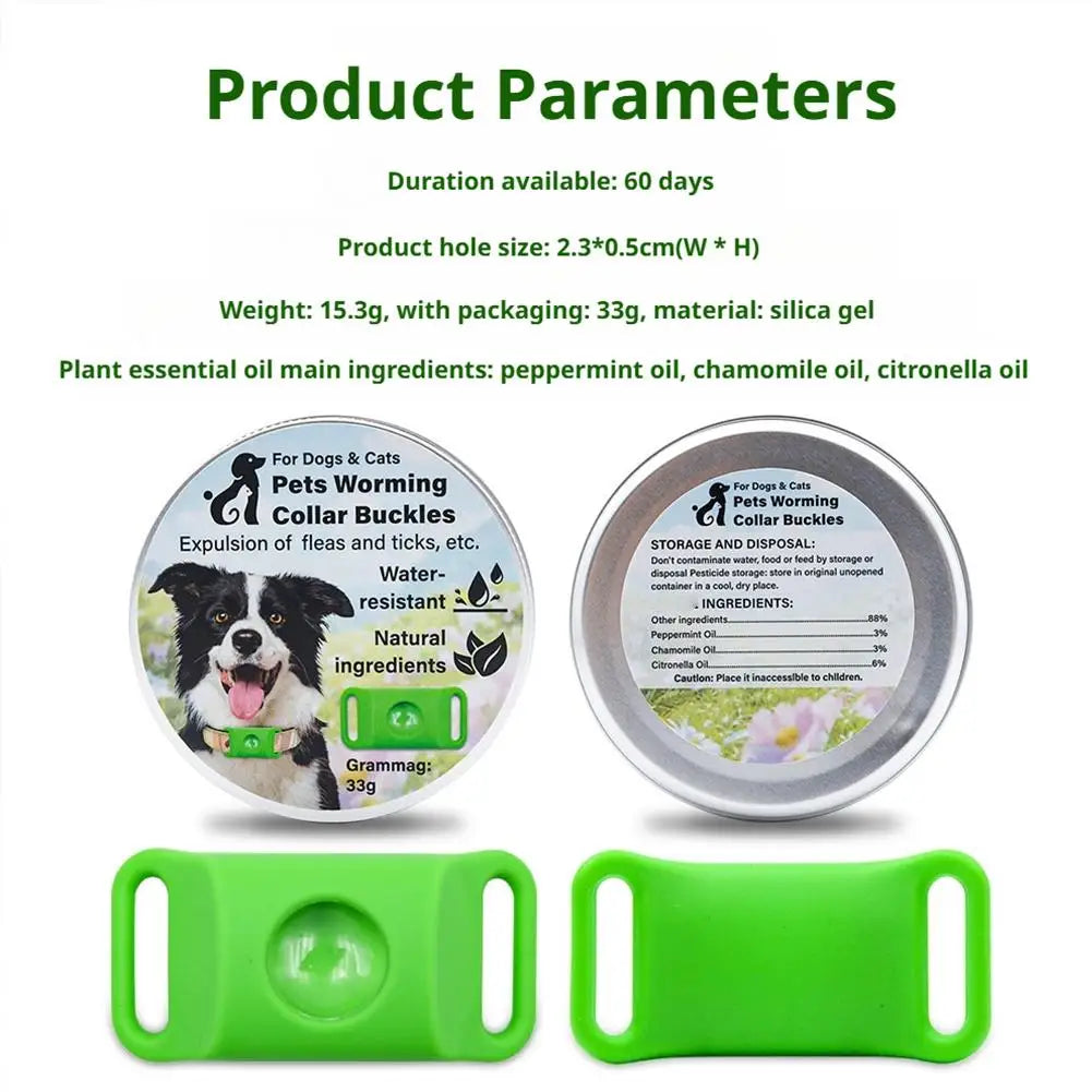 Pet Insect Repellent Collar Clip Flea & Tick Prevention Pendant