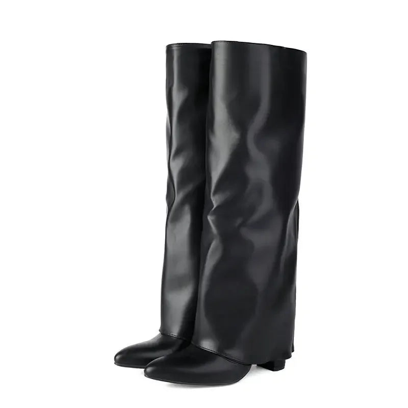 Knee High Faux Leather Boots