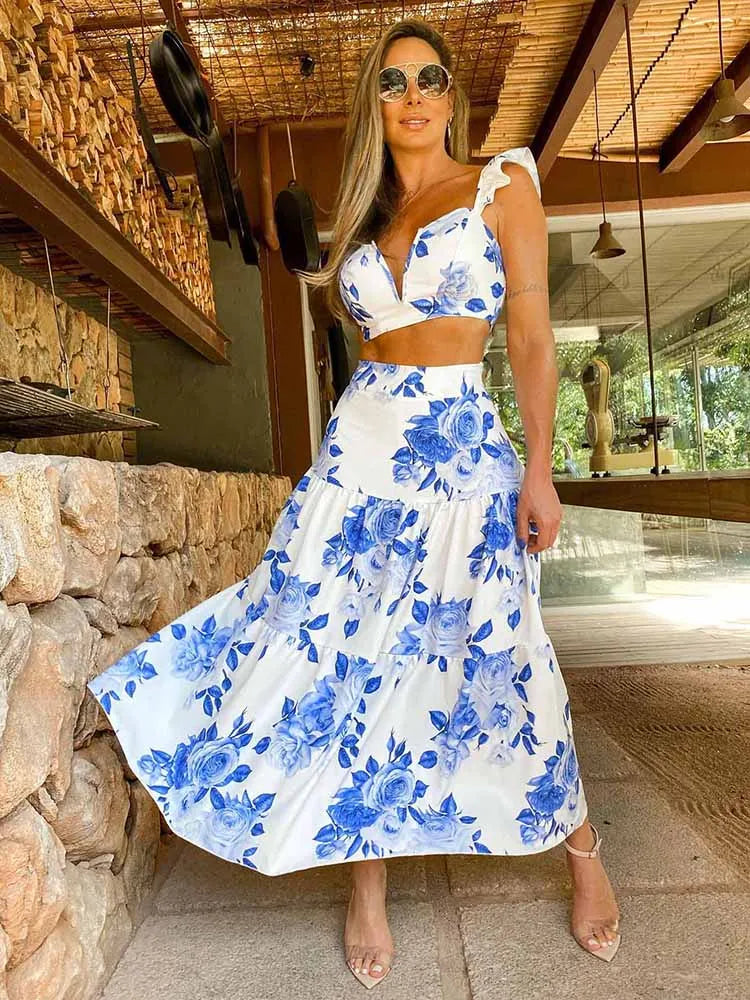 Two Piece Large Skirt and Tube Top Set