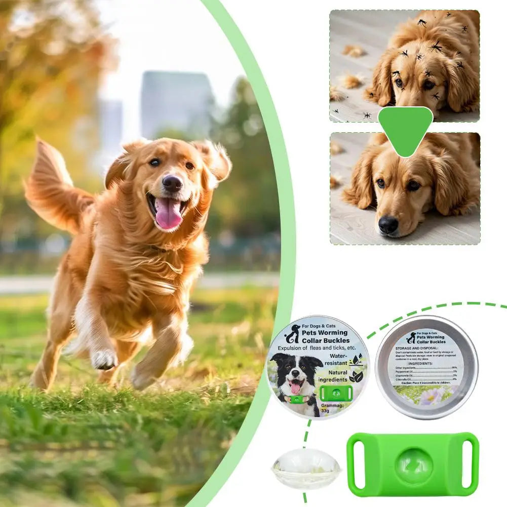 Pet Insect Repellent Collar Clip Flea & Tick Prevention Pendant