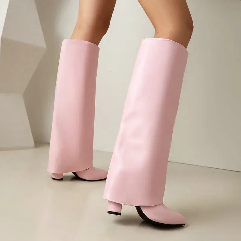 Knee High Faux Leather Boots