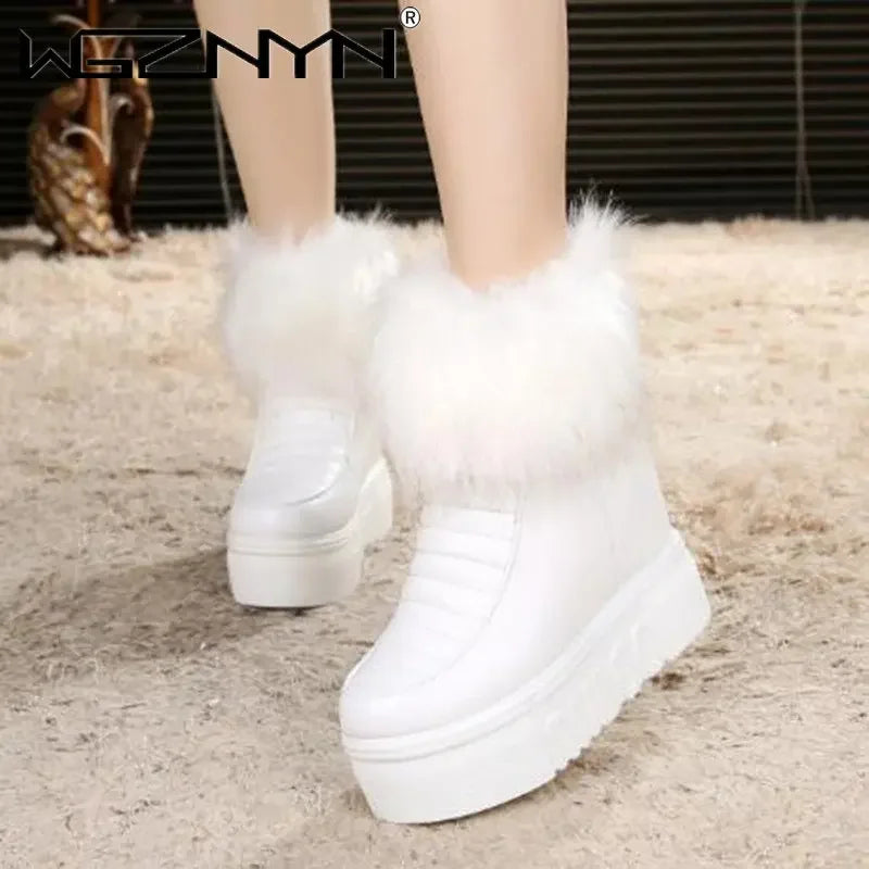 Fashion Thick Soled Furry Ankle Boots