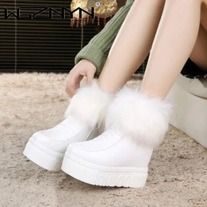 Fashion Thick Soled Furry Ankle Boots