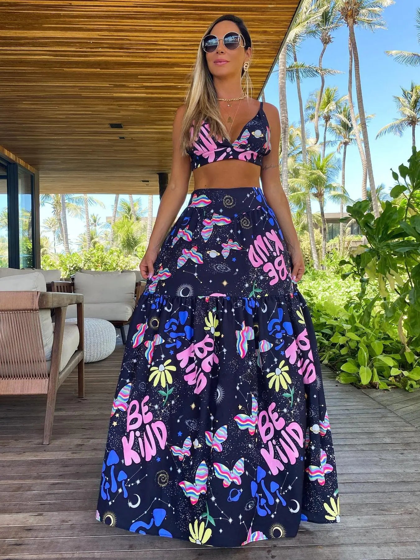 Two Piece Large Skirt and Tube Top Set