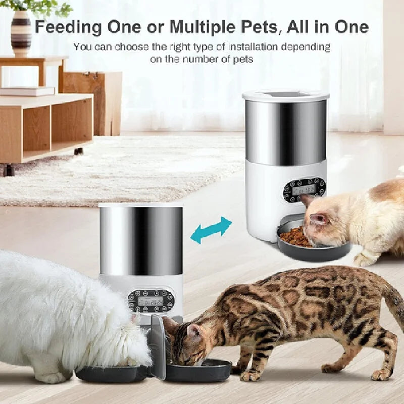 Cat Timing Smart APP Stainless Steel Double Meal Cat Feeder
