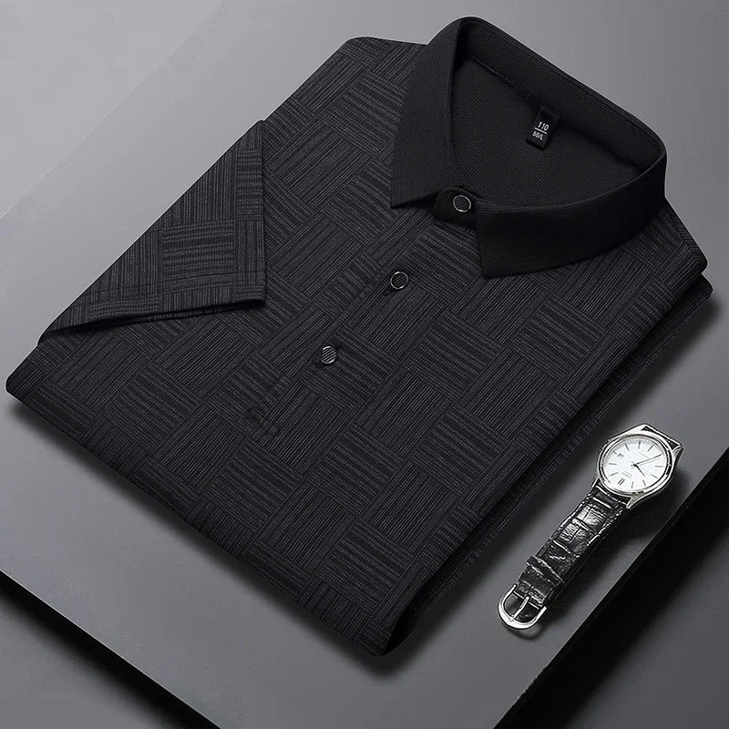 Designer Print Business Casual Short-sleeved Polo Shirt