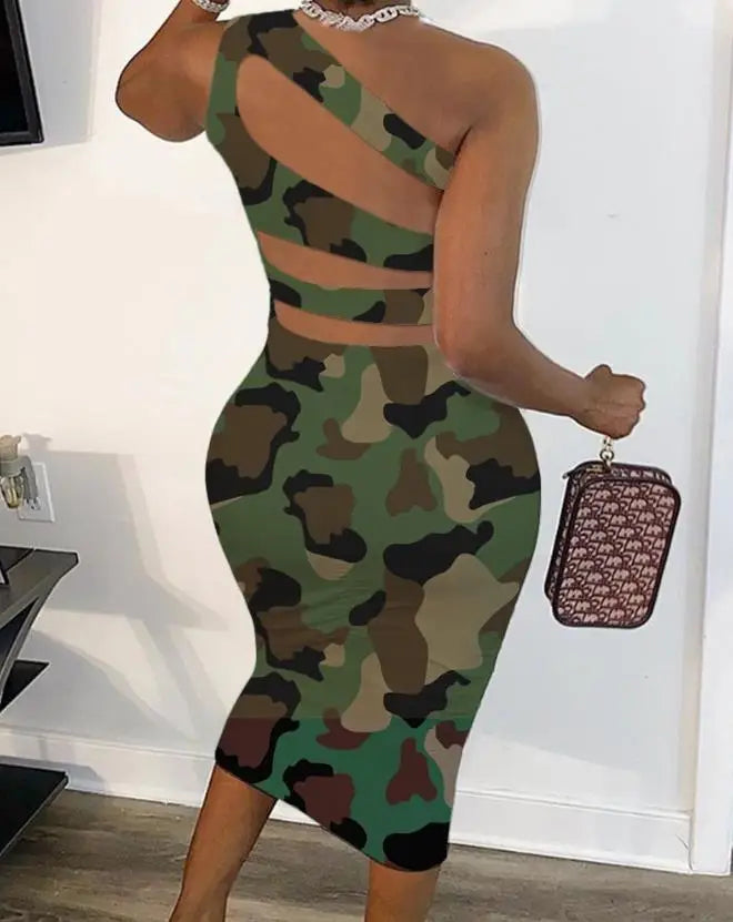 Cut Out Lace-Up Sleeveless Dress