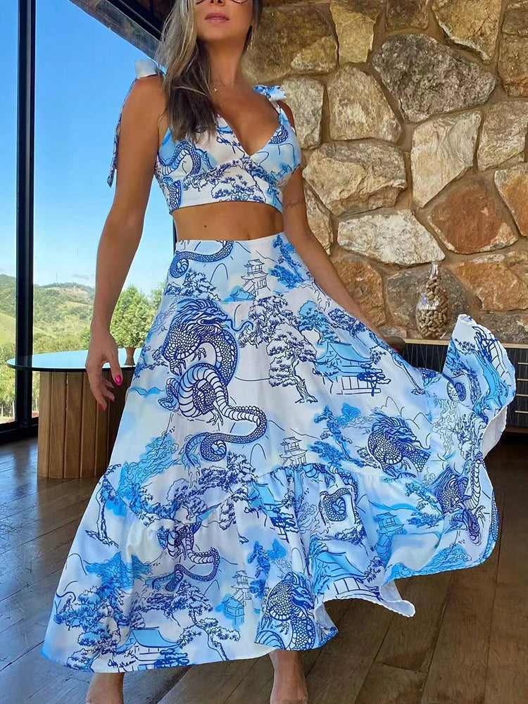 Two Piece Large Skirt and Tube Top Set