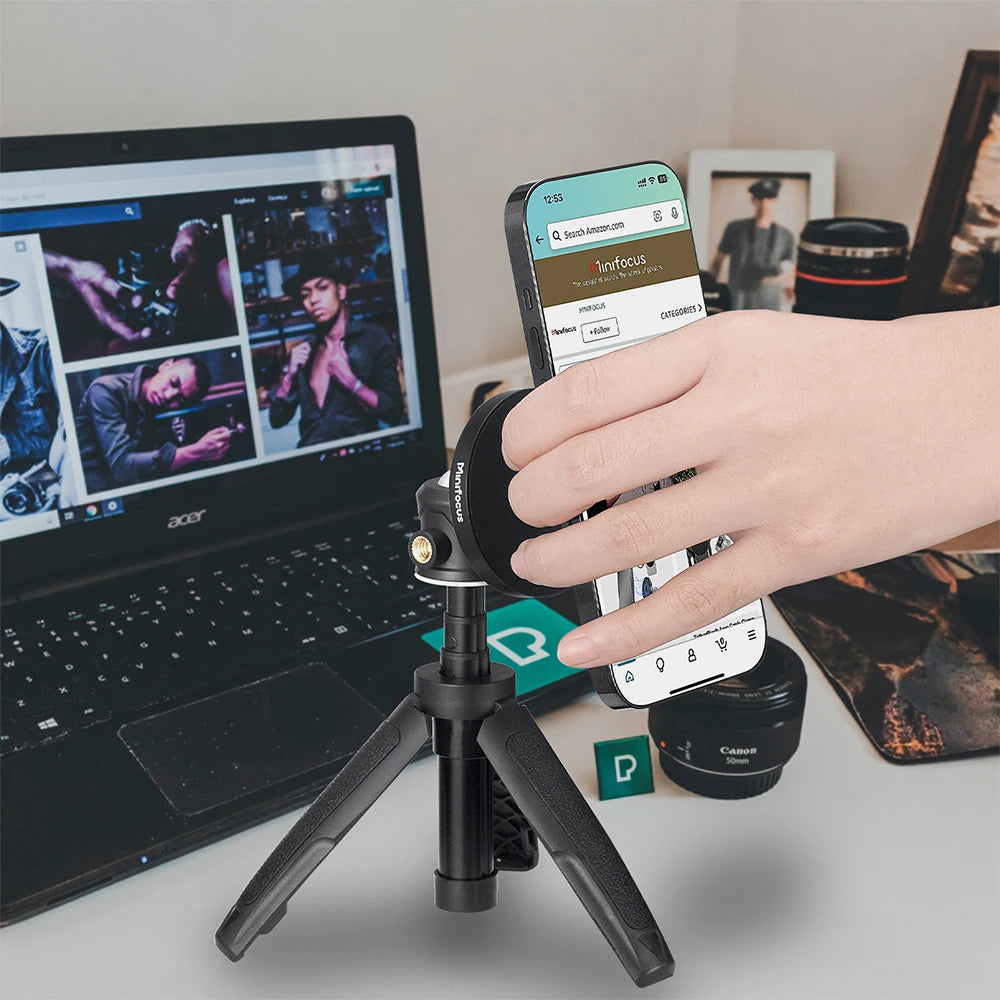Magnetic Smartphone Tripod Mini Extendable Selfie Stick 360° Ball Head for iPhone