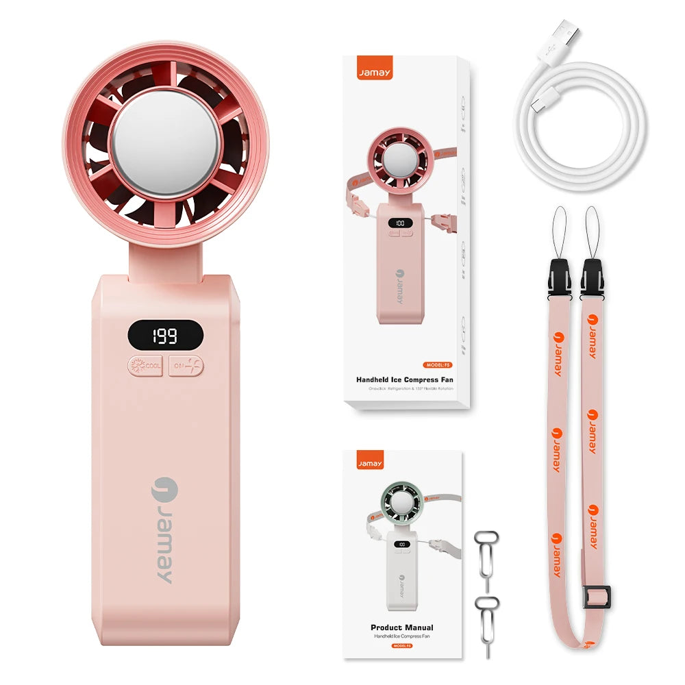 Portable Handheld One-Touch Adjustable Neck Fan