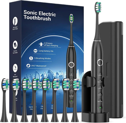 Rtauys S5 Upgraded Sonic Electric Toothbrush with 8 Brush Heads