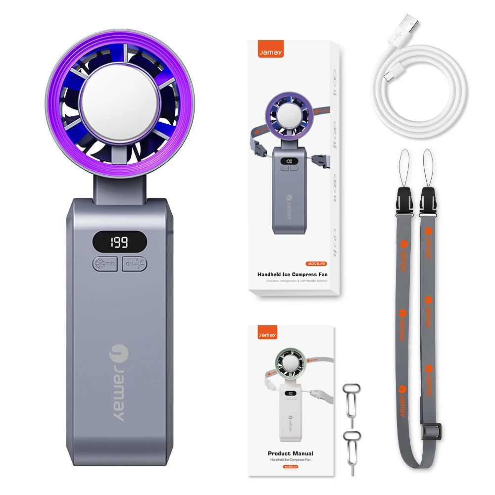 Portable Handheld One-Touch Adjustable Neck Fan