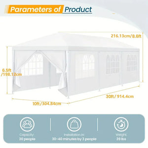 10x10/10x20/10x30 Outdoor Canopy Tent with Removable Sidewalls
