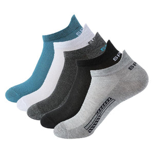 5 Pair Pure Cotton Low-Cut Boat Socks