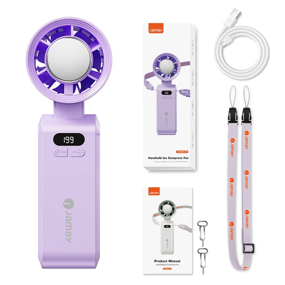 Portable Handheld One-Touch Adjustable Neck Fan