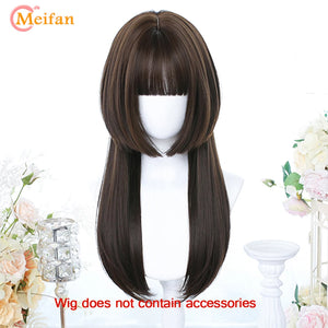 Synthetic Long Straight Lolita Wig with Bangs