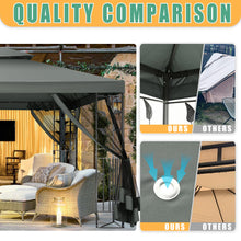 10x13 Gazebo Tent with Mosquito Netting and Ventilated Double Flat Roof