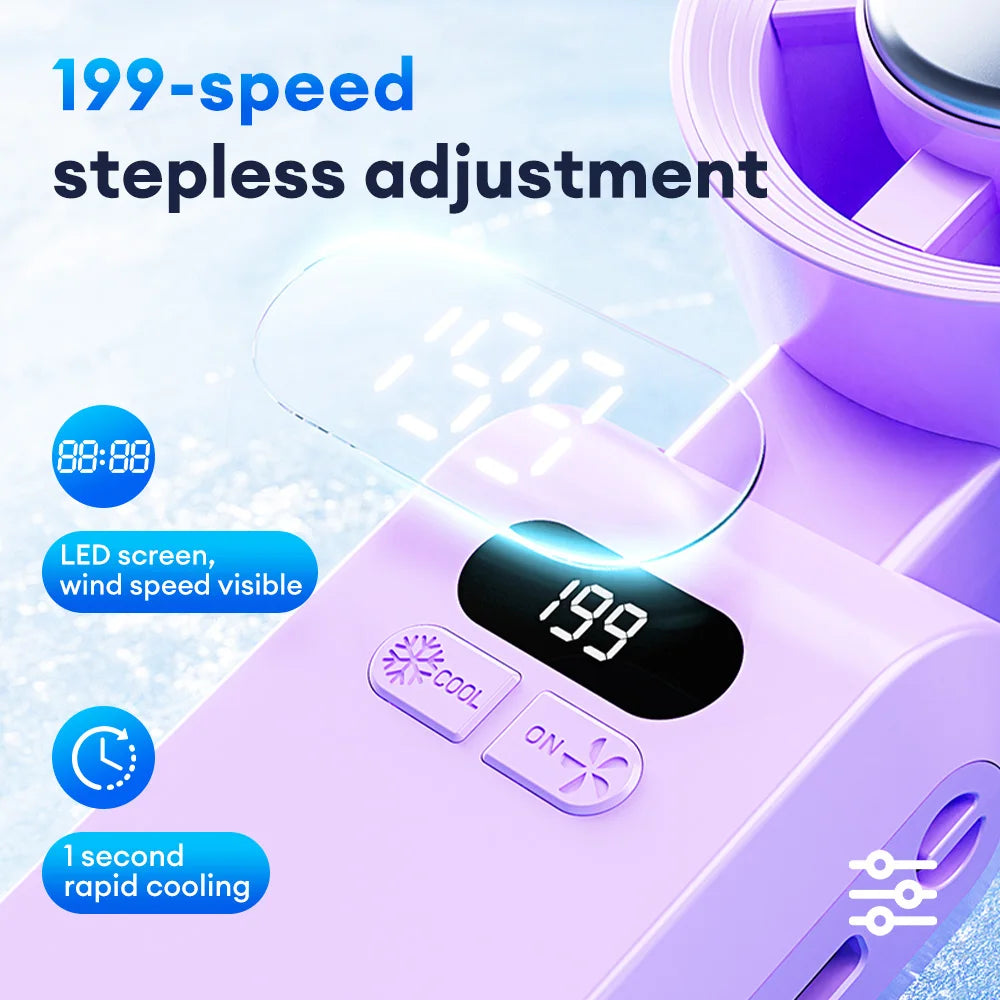 Portable Handheld One-Touch Adjustable Neck Fan