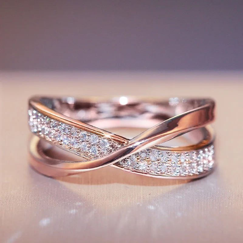 Huitan Delicate Simple Cross Ring