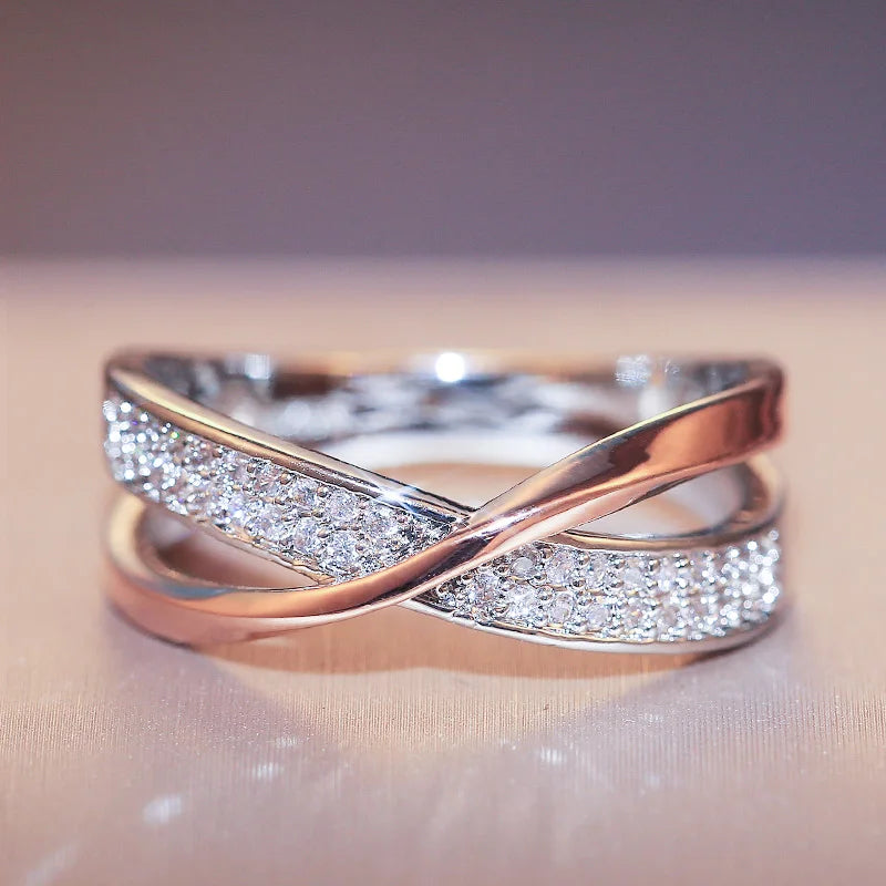 Huitan Delicate Simple Cross Ring